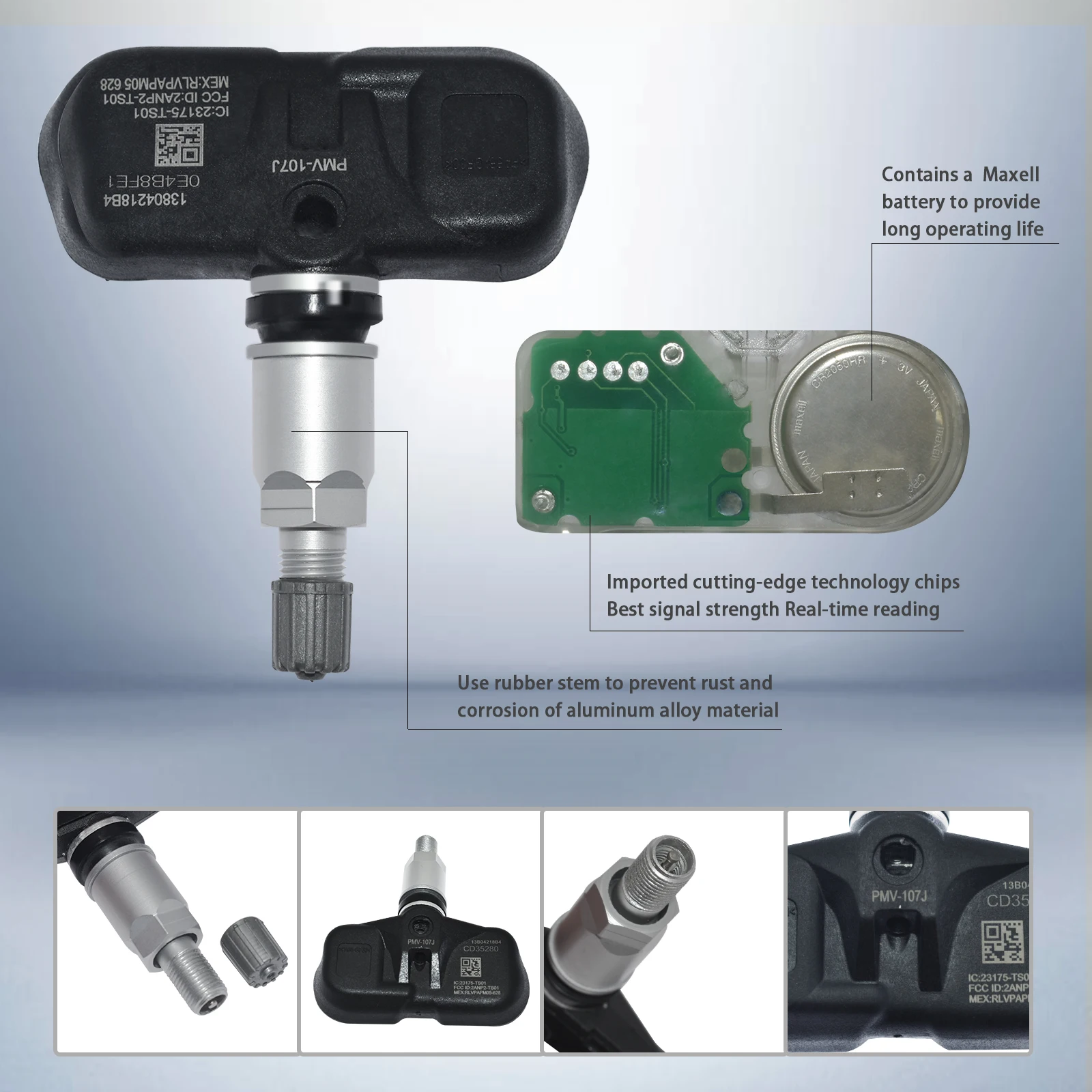 도요타 캠리 렉서스 프리우스용 TPMS 타이어 압력 모니터링 센서 PMV-107J 42607-33011 42607-33021, 미국 및 CN 재고 있음, 4PCs