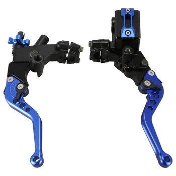 

Universal Motorcycle 7/8 inch CNC Brake Clutch Master Cylinder Lever Set Reservoir(Blue)