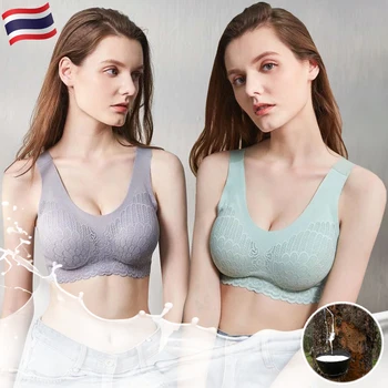 

6 Colors Thailand Underwear Seamless Women Push Up Sexy Sports Padded Bra Everyday Wire Free Plus Size Lingerie Cotton New Hot
