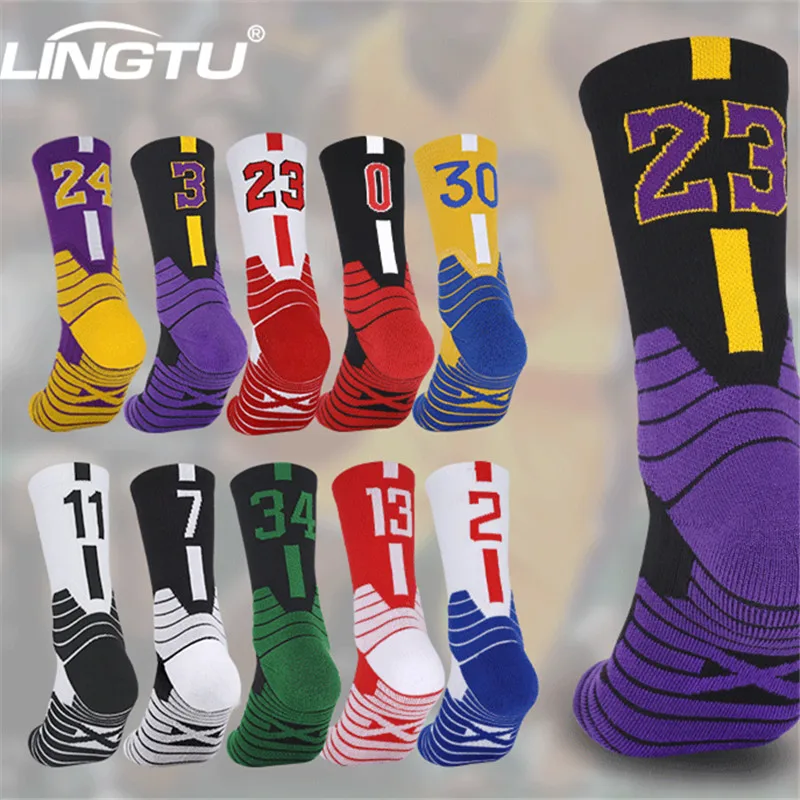 

Sport Cycling Basketball Socks Running 2019 Man Towel Bottom Professional Non-Slip Absorbent Trend Socks Male Stockings Hot
