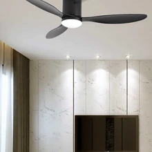 Ceiling-Fan Light Decorative Remote-Control Ventilador-De-Techo Black DC 52inch 