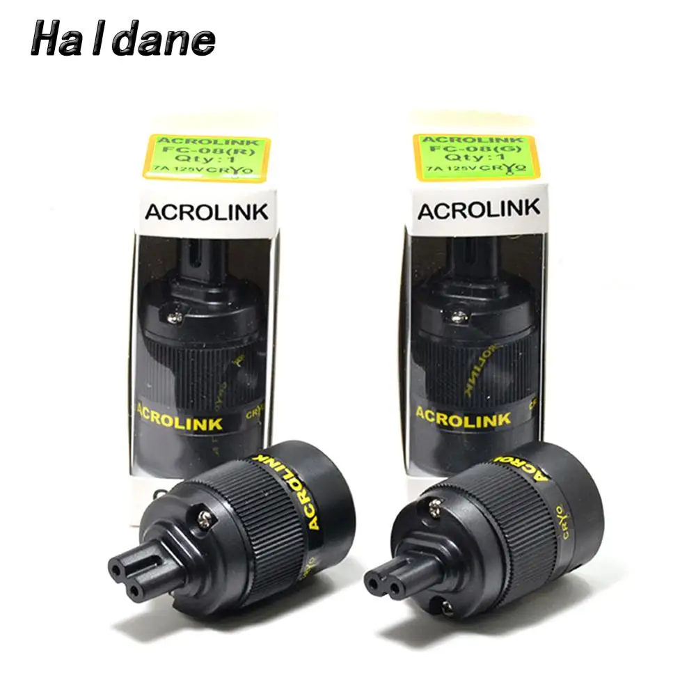 

Haldane HIFI Gold Rhodium Plated Figure 8 C7 Power Plug Audio Speaker Electrical AC Power Cord IEC Plug Socket Connector
