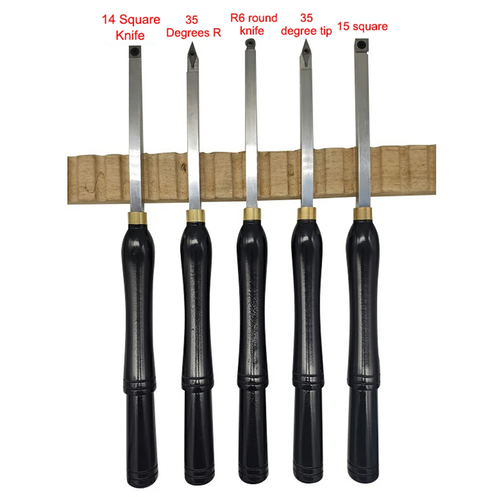 

Round Squares Diamond Wood Turning Tool Carbide Insert Cutter Tools Straight Multi Bit Lathe Set-Diamon Turning tool