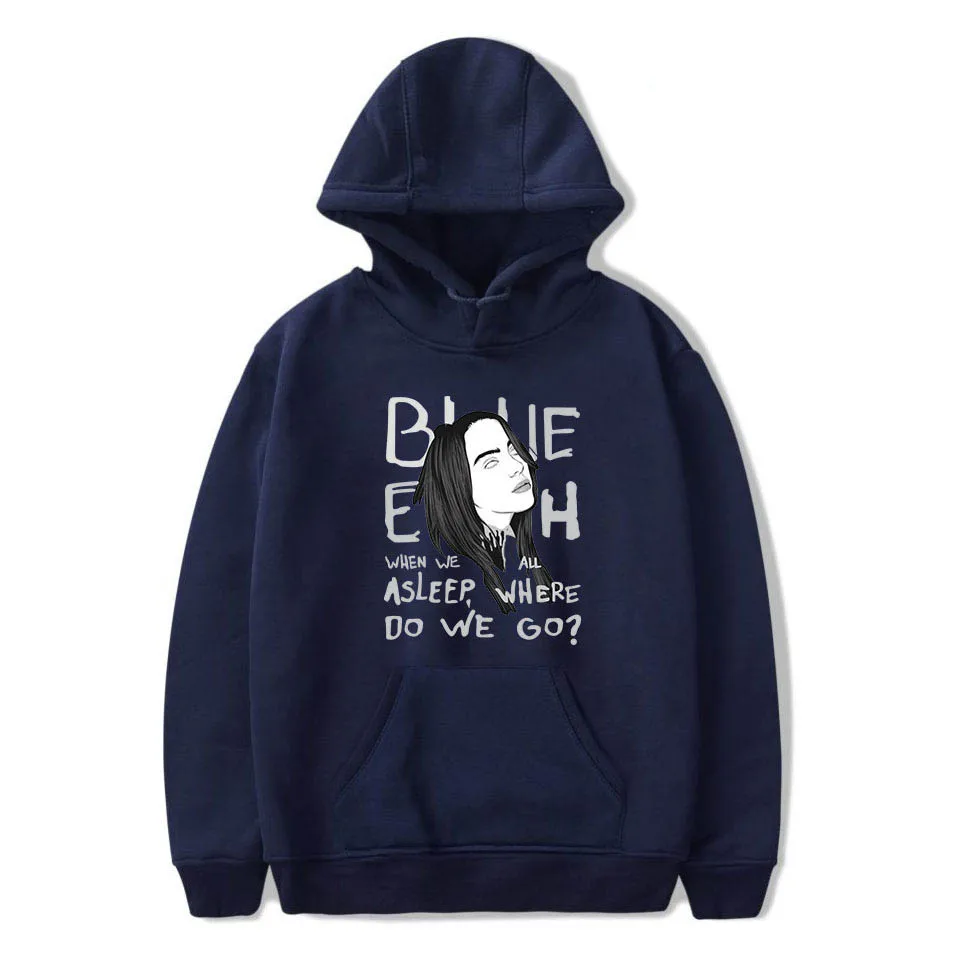 Billie Eilish/толстовки для мальчиков и девочек с буквенным принтом; модные толстовки с капюшоном в стиле хип-хоп; популярная Молодежная Осенняя теплая одежда больших размеров