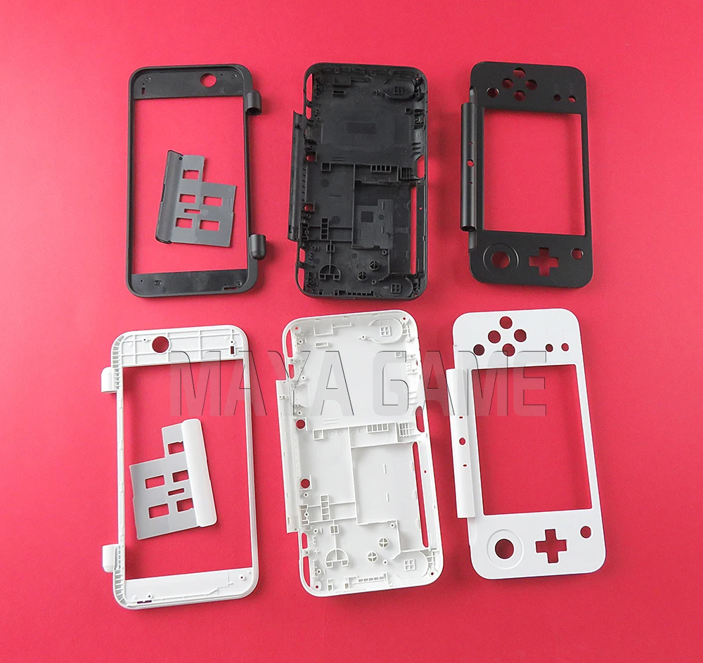 

10sets For New 2DS XL LL For New 2DS LL White black Plastic Housing Shell Case Replacement Part Plate Set