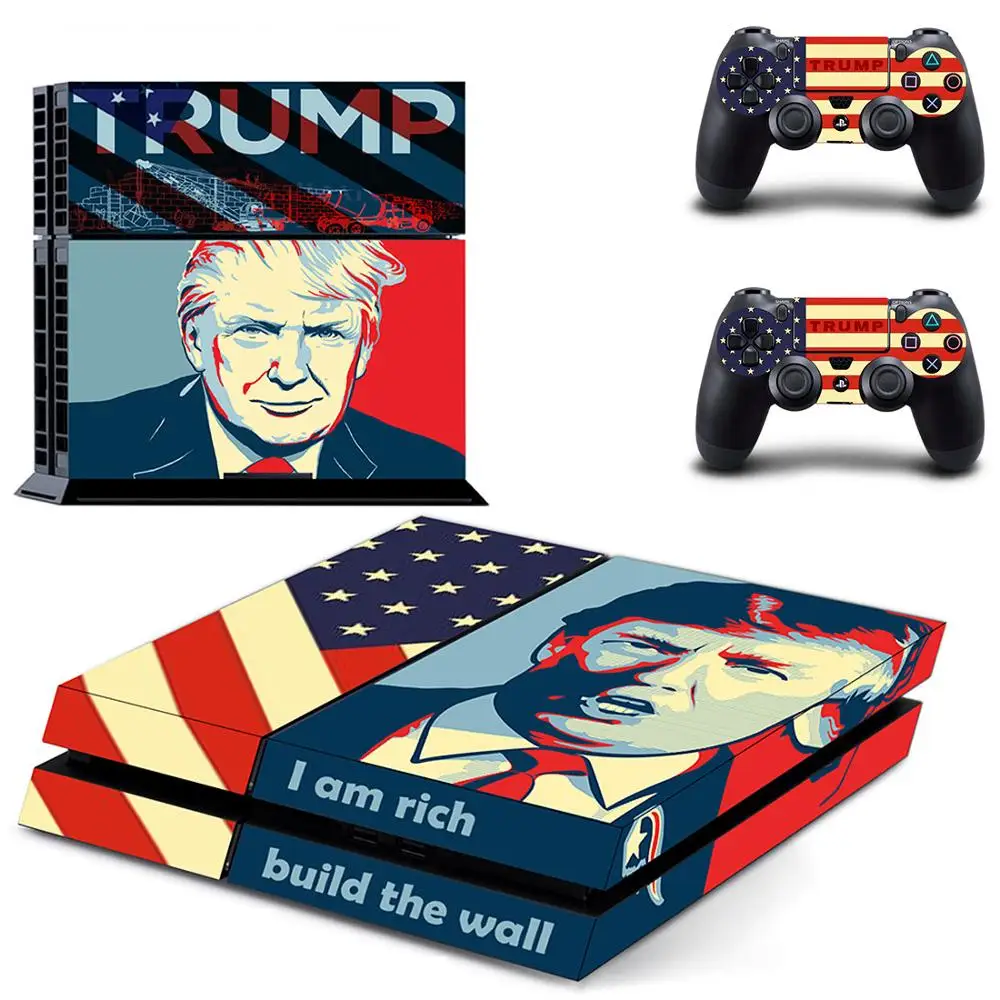 Дональд Трамп PS4 наклейка Play station 4 Кожа Наклейка для playstation 4 PS4 консоль и контроллер Скины Виниловые - Цвет: GYTM0437