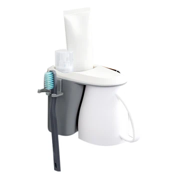

Multi-Function Magnetic Washing Mouth Brushing Cup Toothpaste Storage Inverted Racks Household Wall Hanging Cylinder Set