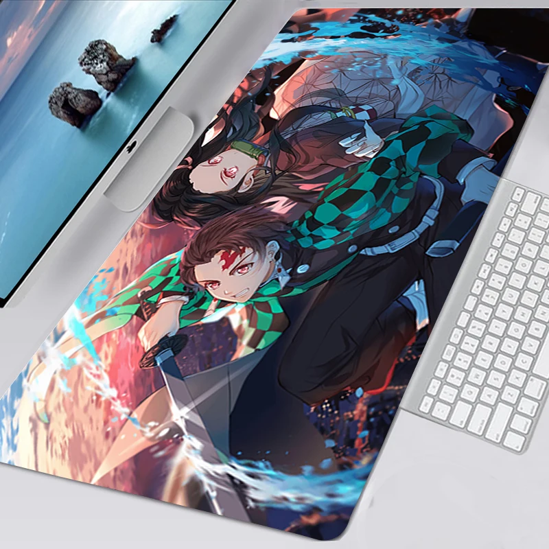Mousepad New Custom Computer Desk Mats Keyboard Pad Mouse Mat Kimetsu No Yaiba Anti-slip Laptop Gamer Carpet Table Mice | Компьютеры и