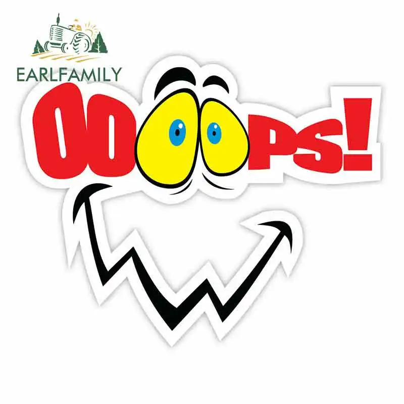 

EARLFAMILY 13cm x 9.5cm Cartoon Smiley Face Car Stickers RV VAN 3D DIY Fine Decal Vinyl JDM Bumper Trunk Graphics Accessories