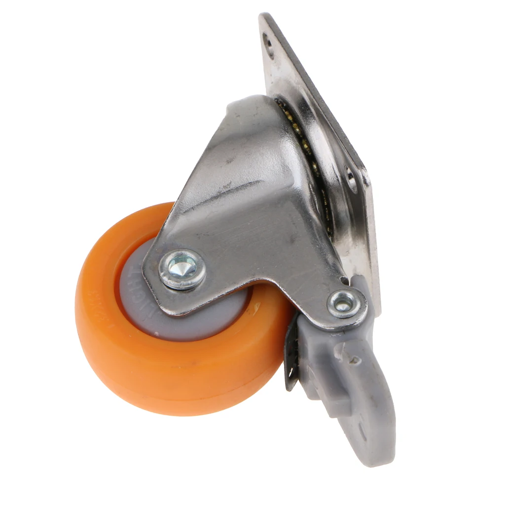 1.25inch Heavy Duty Swivel Caster Wheels 720 Degree Top Plate with Brake 17kg Capacity