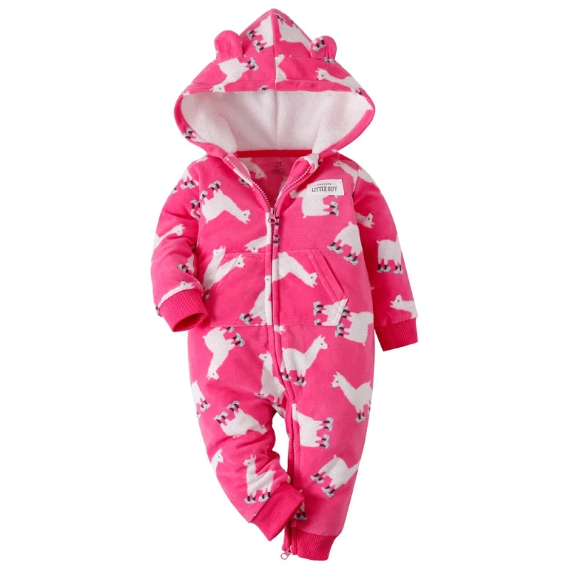 Детский комбинезон для мальчиков и девочек; зимняя одежда с рисунком единорога; комбинезон на молнии с капюшоном и длинными рукавами; комбинезон для новорожденных; комбинезоны для новорожденных в стиле унисекс - Цвет: 16