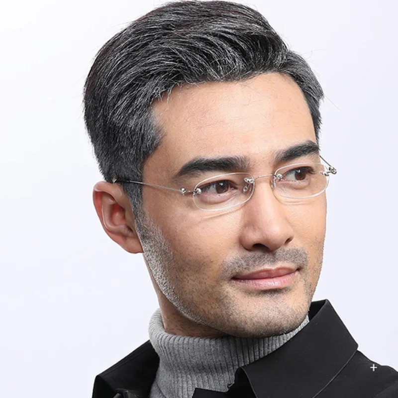 2019 fashion ultra light frameless reading glasses women business portable reading glasses men with case 5