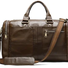Новое поступление, натуральная кожа, багажная сумка, масло, воск, блеск, мужская, Воловья кожа, дорожная сумка на плечо, Ретро стиль, выходные сумки, Повседневная сумка, DF119