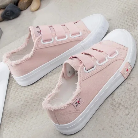 Женская Вулканизированная обувь; коллекция года; модные кроссовки; женская повседневная обувь на шнуровке; дышащая прогулочная парусиновая обувь с граффити на плоской подошве - Цвет: Pink