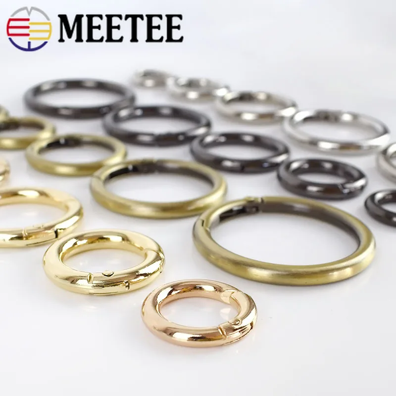 Meetee 10/50 шт 1238 мм металлическая пружина уплотнительное кольцо Пряжка открывающийся брелок DIY поясная сумка, цепь на ремешке с пряжкой в виде спускового кожаная фурнитура