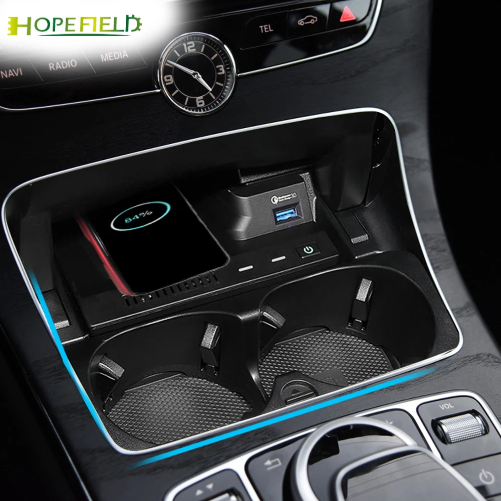 

Car wireless charger for Mercedes Benz GLC C180 C200 C260 C Class W205 power adapter for AMG C43 C63 for iphone 11 fast charge