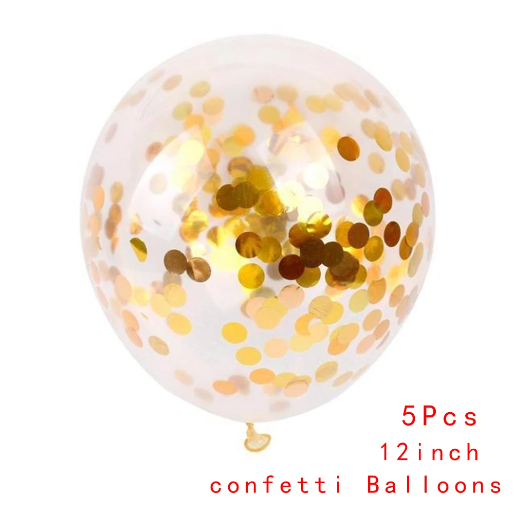 5pc Gold Ballon 12 дюймов подставка для воздушных шаров держатель для шарика воздушный шар "Конфетти" детские игрушки День Рождения Вечеринка свадебное украшение воздушный Гелиевый шар - Цвет: 5pc Gold Ballon