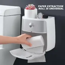 Водонепроницаемый настенное крепление хранилище для туалетной бумаги коробка рулон держатель лотка для бумаг полка бумажная трубка креативный ящик для хранения ванная комната