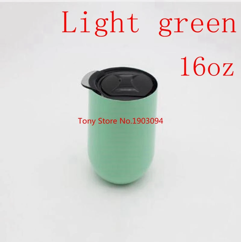 light green 100 шт./лот, новинка, чашка для яиц, 16 унций, бокалы для вина, нержавеющая сталь, вакуумная изоляция, бокалы, бокалы для путешествий, бокалы для вина - Цвет: light green