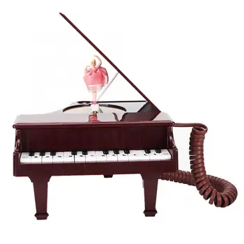 

Antique Piano Shape Telephone Landline Desk Phone Home Decoration Office Wired Phone Support Phone Number Storage Function