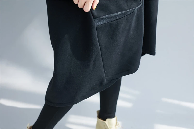 ARCSINX Женская куртка размера d, плюс размер, 4XL, 5XL, 6XL, с капюшоном, флис, длинное пальто, женское, черное, большого размера, пальто и куртки для женщин, 7XL