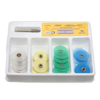 

40pcs/Set 14mm Dental Finishing Polishing Discs Gross Reduction Contouring Mandrel Stripes Set Filling Material Needle Holder