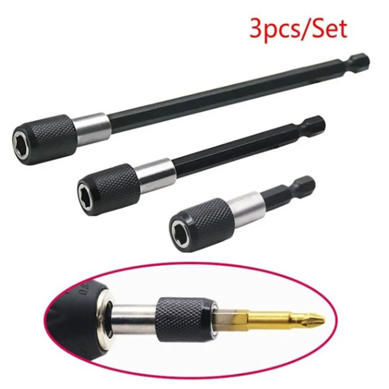 Hexagonal handle quick self-locking batcher extension rod connecting electric drill driver 60-100-150mm magnetic | Инструменты