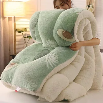 양털 이불, 겨울 담요, 두꺼운 양면 벨벳 이불, 따뜻한 가을 봄 봉제 이불 코어, 5kg