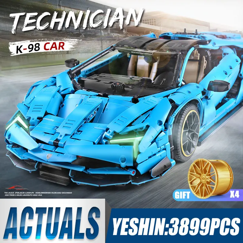 Модель автомобиля Yeshin K98 Techic модель Lamborghinis Centenario 1:8 Hypercar строительные блоки