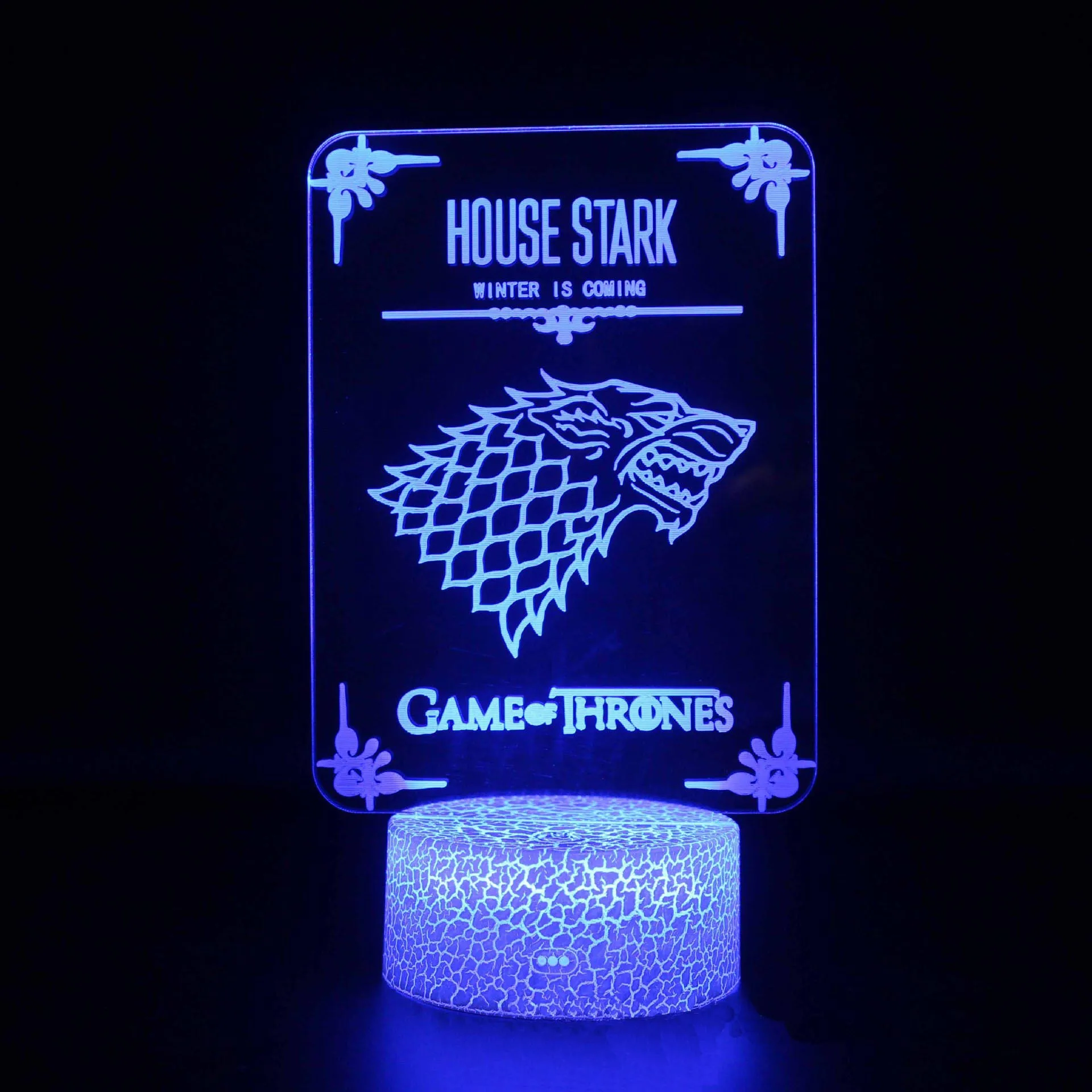 

Game Of Thrones 3D Illusion LED Nightlight Colorful Flash Light Wolf Action Figures Toys Model Toys For Christmas Gifts