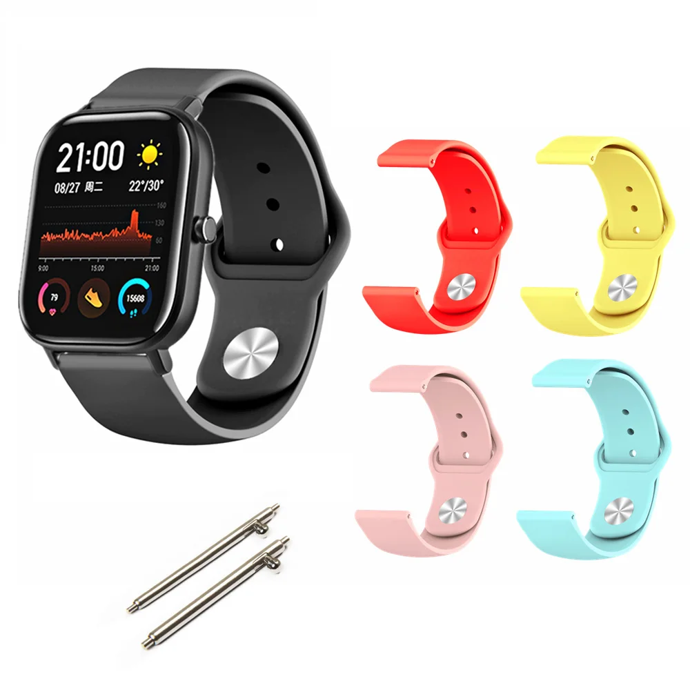 20 мм ремешок Браслет Для Xiaomi Amazfit GTS для часов Bip GTR 42 металлический из нержавеющей