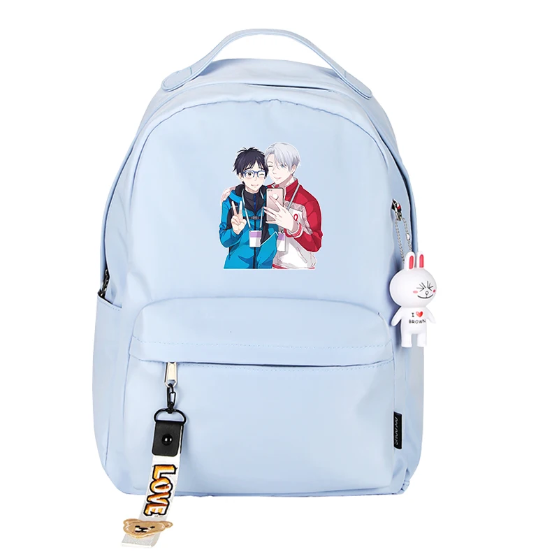 Аниме Юри на льду Katsuki Виктор Никифоров печати рюкзак Косплэй мультфильм школьные рюкзаки для девочек милый Для женщин сумки на плечо
