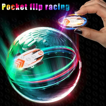

Funny Mini Toy Car Electronics Flip with LED Light Pocket Racer Stunt High Speed Christmas Birthday Gift for Kids