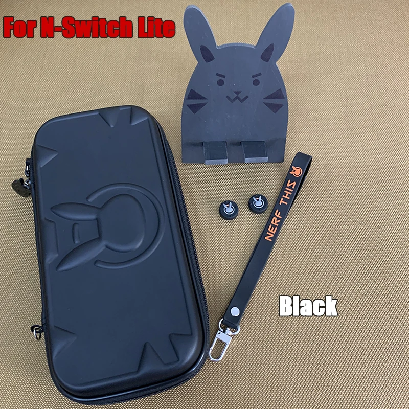 Для nintendo Switch/Lite аксессуары сумка для хранения Защитный чехол Для nintendo переключатель Lite Mini 16 игр+ закалённое защитное стекло - Цвет: Switch Lite Black