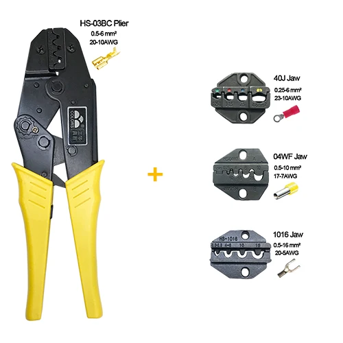 03BC Plier3 Jaws Набор обжимных инструментов HS-03BC плоскогубцы 8 челюстей для штепсельной вилки/трубки/изоляции/коаксиального кабеля клемм Щипцы Зажим ручные инструменты - Цвет: 03BC Plier3 Jaws