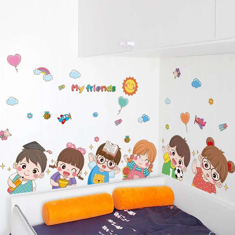 

Cartoon Children Wall Stickers DIY Balloons Clouds Mural Decals for Living Room Kids Bedroom Nursery Home Decoration Accessories