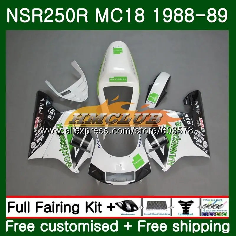 No. 1 Комплект для HONDA NSR 250 R MC18 PGM2 СМП 250R NS250 NSR250R 1988 1989 100CL. 46 MC16 NSR250 R RR NSR250RR 88 89 обтекатель HANNSpree - Цвет: No. 1