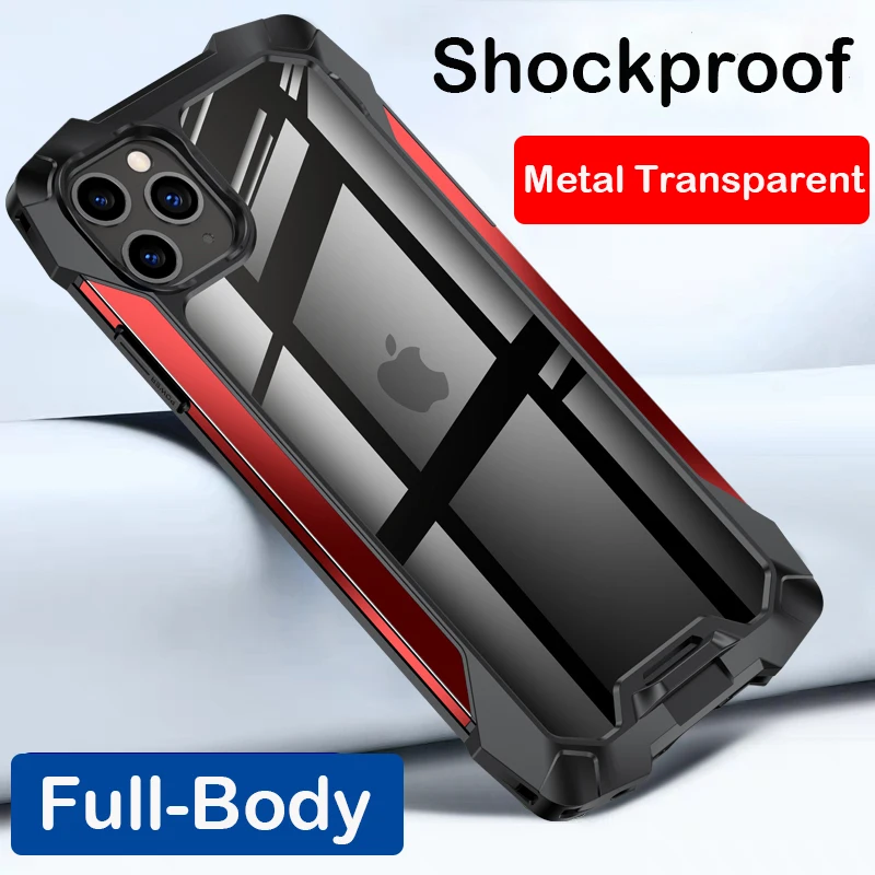 Luxury Clear Transparent Case For iPhone 12 Pro Max 11 Xr 7 Phone Shockproof Rugged Outdoor Sport Armor Shocked Full Cover etui
