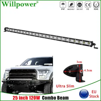 

Combo Single Row LED Bar Thin 25 inch 120W LED Work Light Bar For 4x4 Off Road Truck Pickup UTV Ultra Slim Fog Lamp Driving