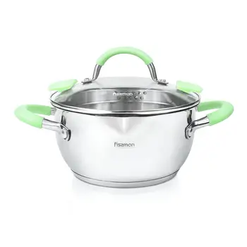 

FISSMAN 24cm 304 Stainless Steel CHARLOTTE Series Casserole with Glass Llid Triple Induction Bottom