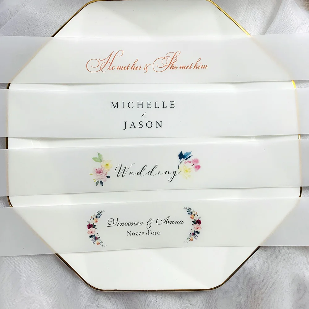Vellum Belly Band for 5 x 7 Invitations Wedding Invitation Vellum