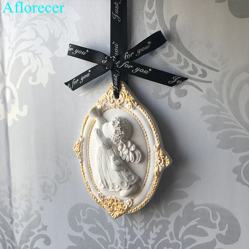 Angle Aromatherapy plaster mould Handmade wax silicone mold material Aroma Gypsum Plaster Silicon Mould For Car Pendant | Дом и сад
