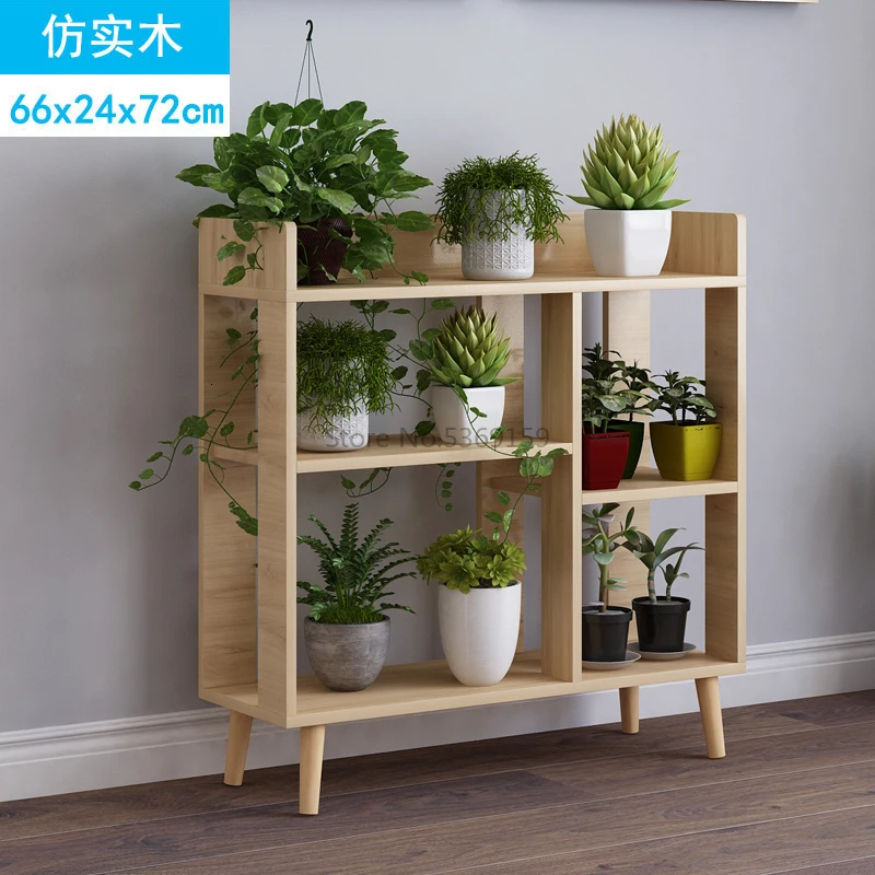 Floral Shelf Space Multi-storey Indoor Solid Wood Living Room Balcony Household Storage Meat Floor Flower Shelf Saves Space - Цвет: Оранжевый