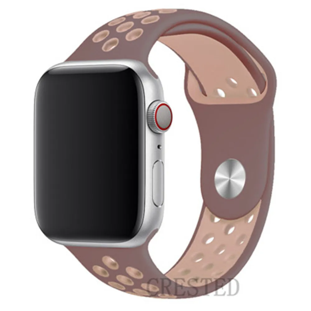 Smokey Mauve32 Спортивный ремешок для apple watch band 44 мм/40 мм apple watch 5 4 3 band iwatch band 5 42 мм/38 мм correa браслет ремень аксессуары для часов - Цвет ремешка: Smokey Mauve32