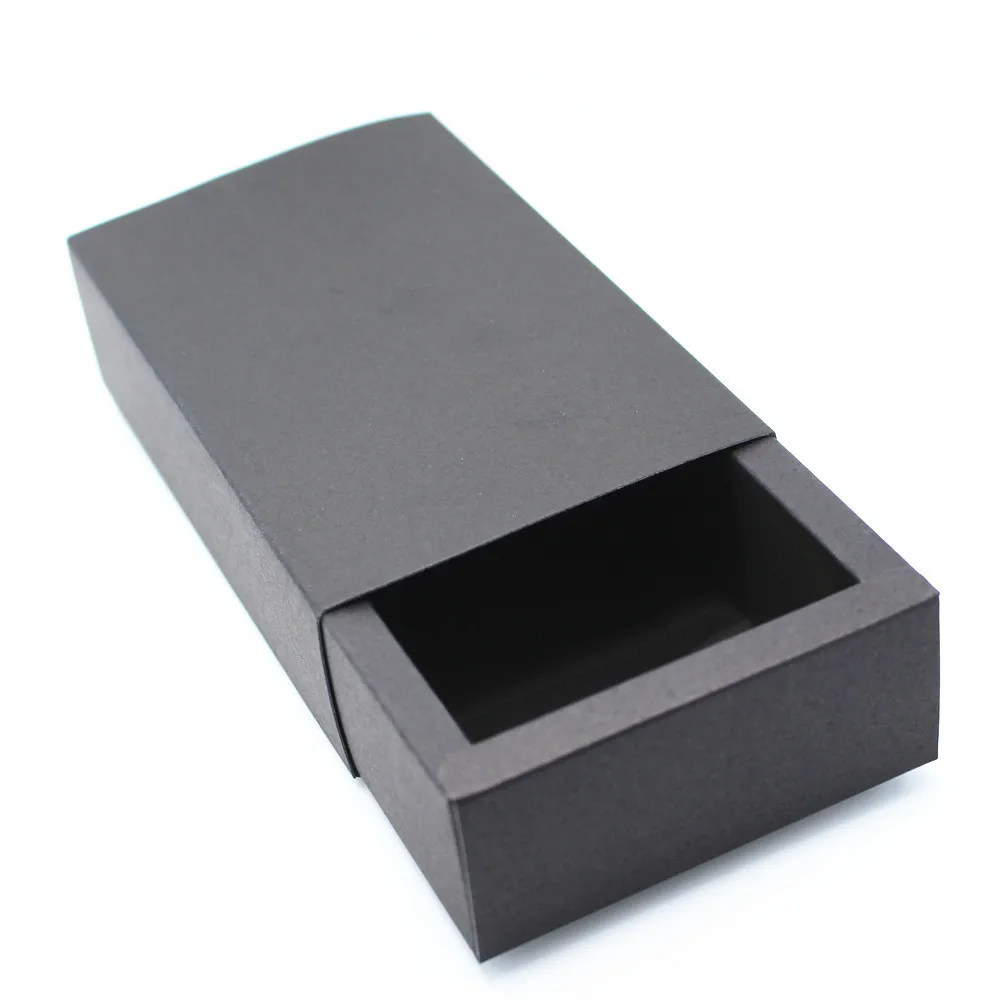 

15Pcs/ Lot Retail Black Kraft Paper Boxes Drawer Box Wedding Party Boutique Gift Craft Soap Jewelry Package Storage Box Supplies