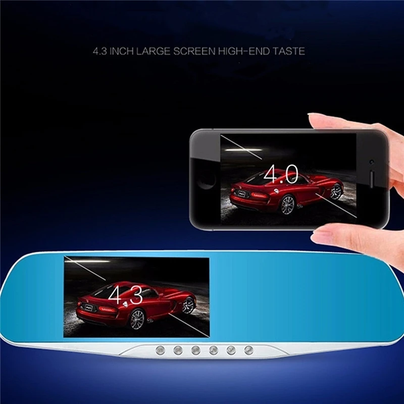 F8C 4,3 дюймов 1080P HD Двойной объектив G-sensor 170 зеркало заднего вида автомобиля видеорегистратор парковки Камера Регистраторы Dash Cam Ночное видение
