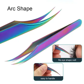 

3pcs/set Extension Eyelash Tweezers Set Stainless Steel Tweezers Lash Extension Tweezers with Storage Case Eye Makeup Tools