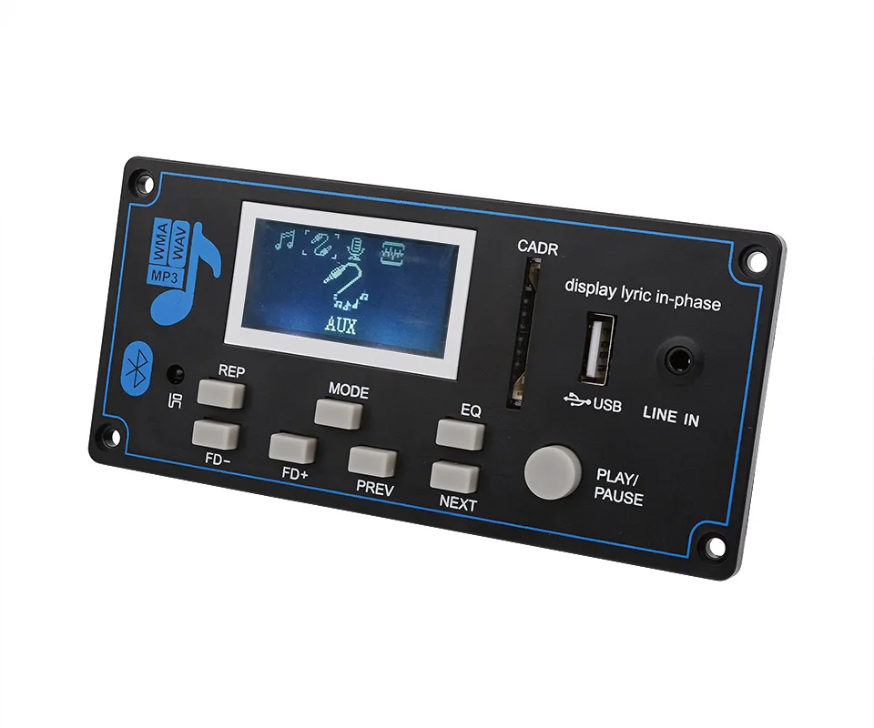 AIYIMA 12 В ЖК Bluetooth MP3 декодер плата WAV WMA декодирование MP3 плеер аудио модуль Поддержка FM радио AUX USB с лирикой дисплей