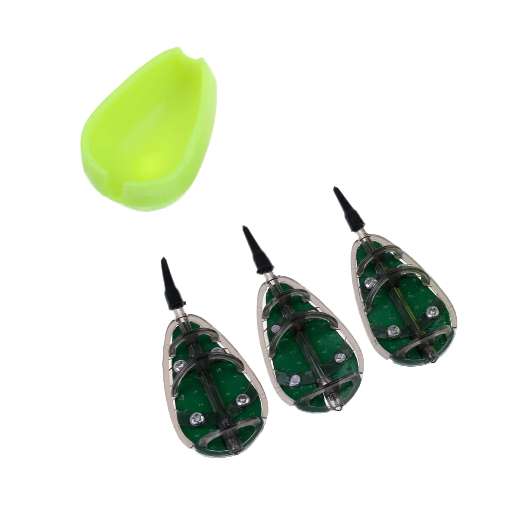 Inline Method Feeder Carp Fishing Bait Cage 30g 40g 50g Flat Feeder & Mould