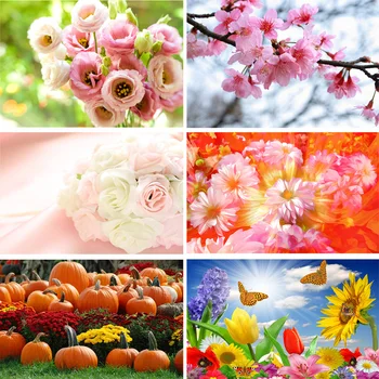 

Vinyl Custom Photography Backdrops Flower and Wooden Planks Theme Photography Background 200309HK-019